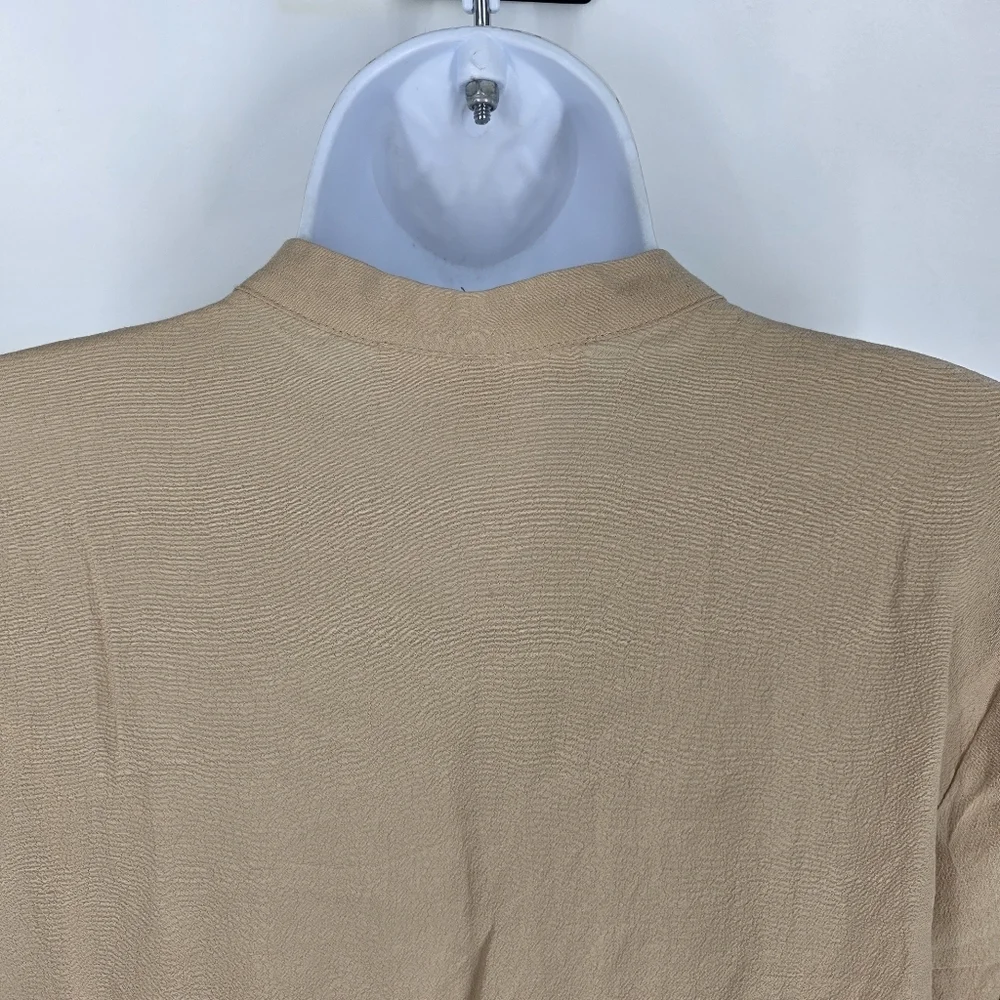 Michael Kors Women 6 Light brown Beige Drop Waist Dress Tassel Shift Pintuck